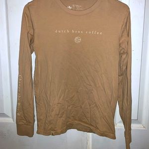 Dutch Bros Tan Long Sleeve T-Shirt, 100% Cotton